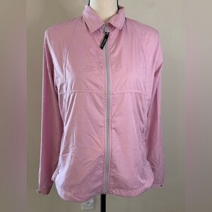 Fit Outdoor Light Pink Long Sleeve Performance Jacket zip front toggle waist LG